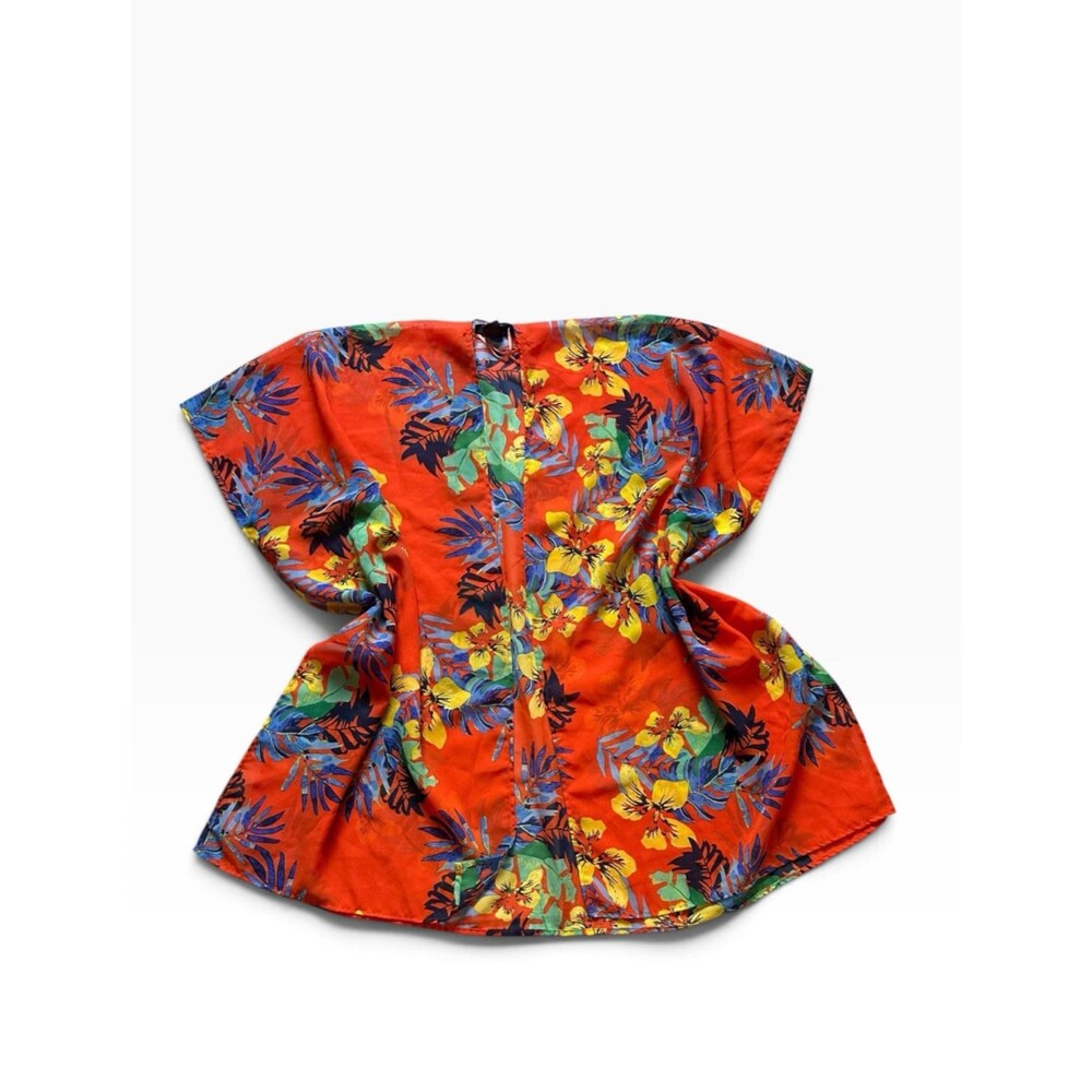 Women's Tropical Hawaiian Palm Tree Cardigan Women's OS Kimono Sleeve Flowy
